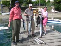 Marc et al with their catch of wahoo etc.