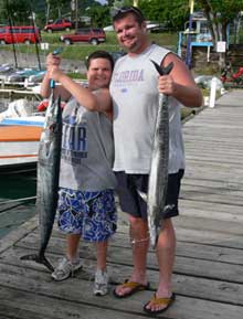 The Geiger's (father & son) with the 2 wahoo they caught