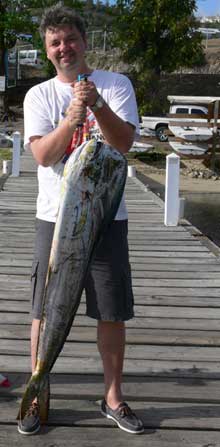 Cato with his dorado caught in grenada on yes Aye