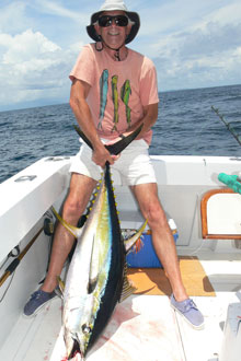 test your muscles on yellowfin tuna onboard Yes Aye