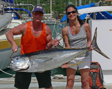 catch a big yellowfin tuna in grenada onboard yes aye