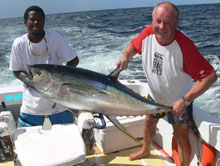 big game fishing for Grenada yellowfin tuna on yes Aye